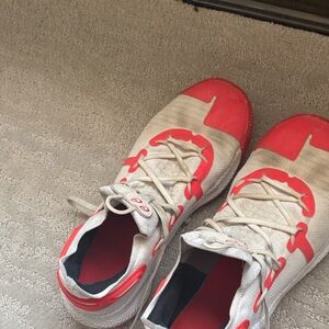 Under Armour Men's Athletic Shoes White with Red Accents